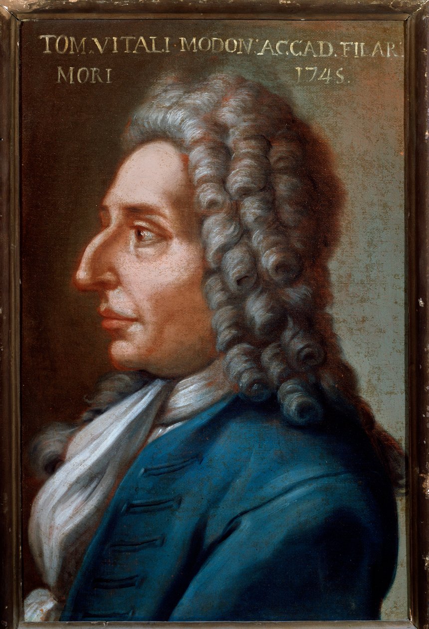 Tommaso Antonio Vitali Modoni (1663-1745) olasz zeneszerző és hegedűművész portréja Anonymous festmény. 18. század. Bologna, Polgári Múzeum Múzeum alkotó: Unknown artist
