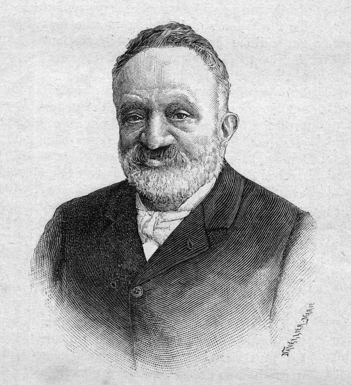 Wilfrid de Fonvielle portréja 1824-1914 francia újságíró és repülő – 1893-as metszet alkotó: Unknown artist