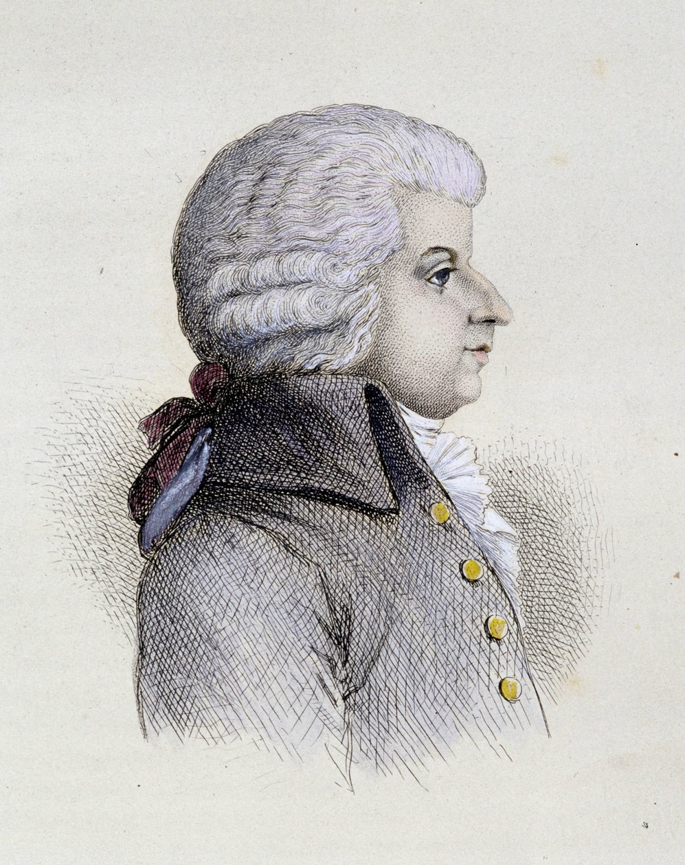 Wolfgang Amadeus Mozart (1756-1791) fiatal portréja - metszet alkotó: Unknown artist