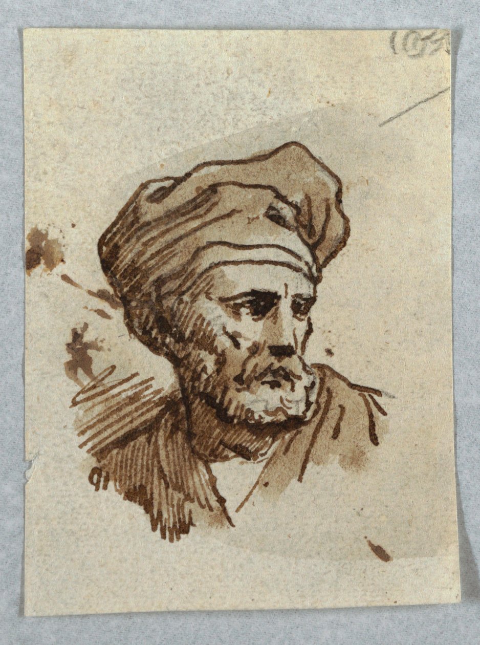 Egy sapkás férfi portréja alkotó: Unknown artist