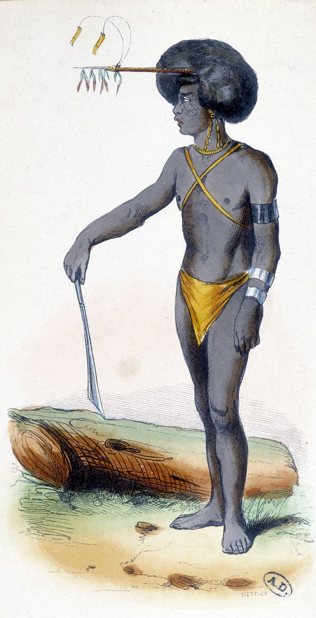 Pápua portréja, Új-Guinea népe. alkotó: Unknown artist