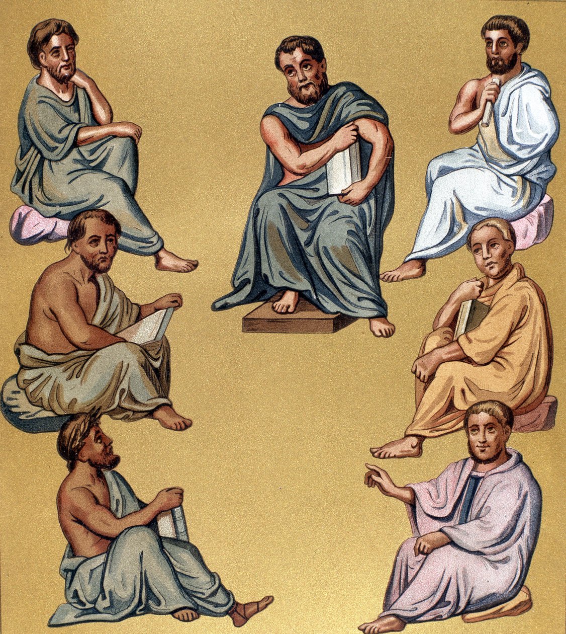Különböző görög orvosok (filozófusok) portréja. alkotó: Unknown artist