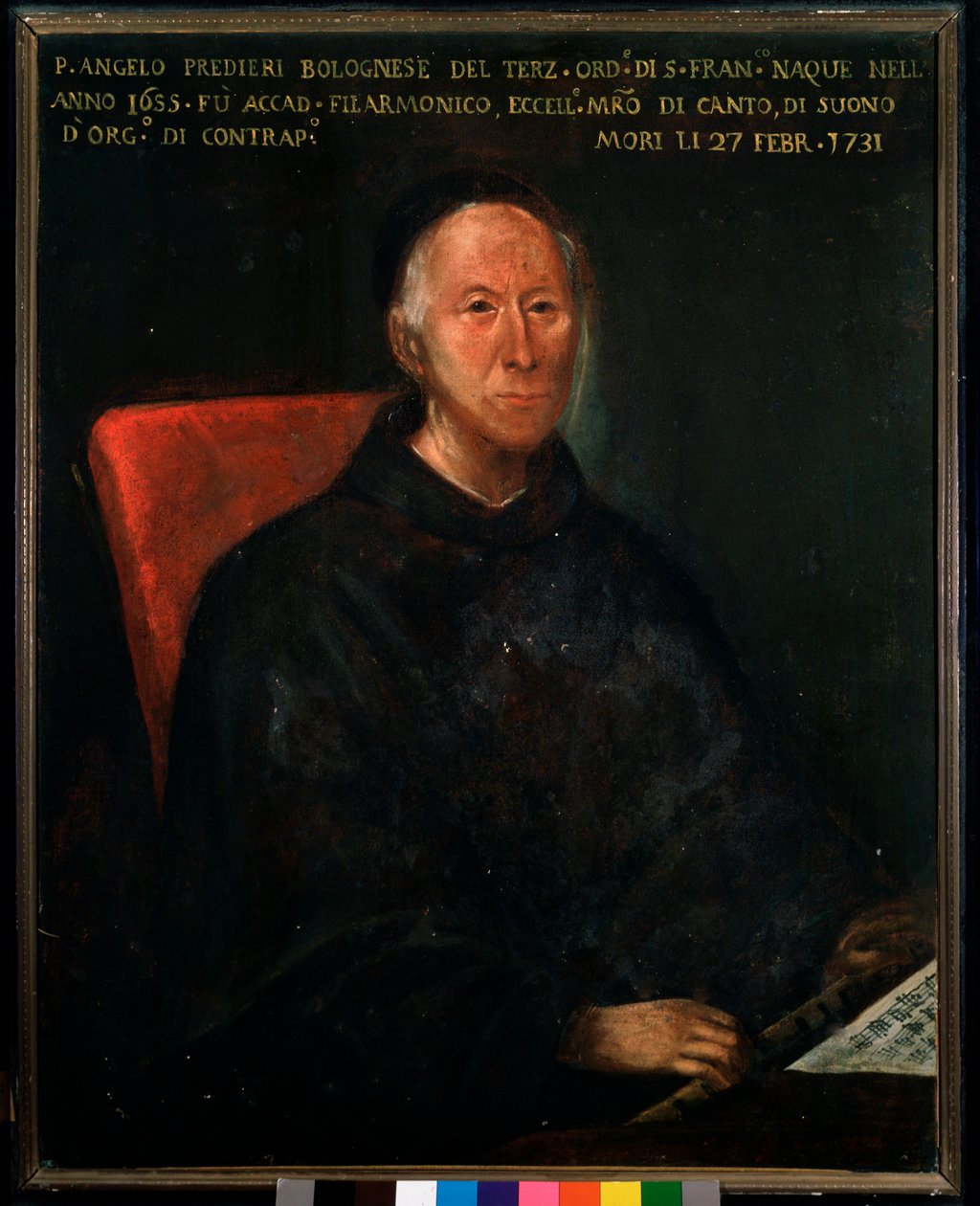 Angelo Tommaso Predieri (1655-1731) édesapa portréja, olasz zeneszerző és tanár Anonymous festészet. 18. századi Bologna, civico museo musicale alkotó: Unknown artist