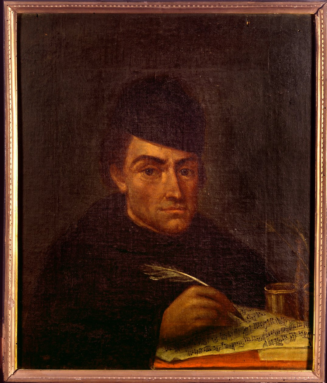 Francesco Antonio Calegari olasz barokk zeneteoretikus, zeneszerző és pap portréja (festmény alkotó: Unknown artist
