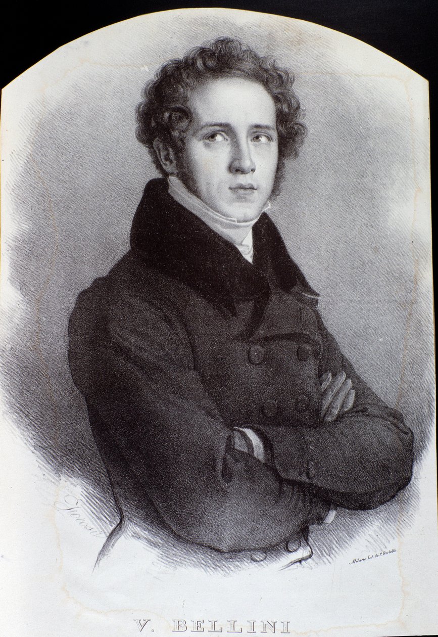 Vincenzo Bellini olasz zeneszerző portréja (metszet. XIX. század) alkotó: Unknown artist