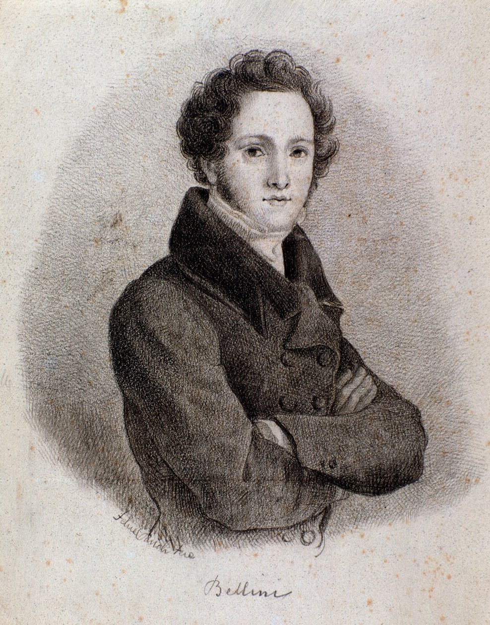 Vincenzo Bellini olasz zeneszerző portréja (metszet. XIX. század) alkotó: Unknown artist