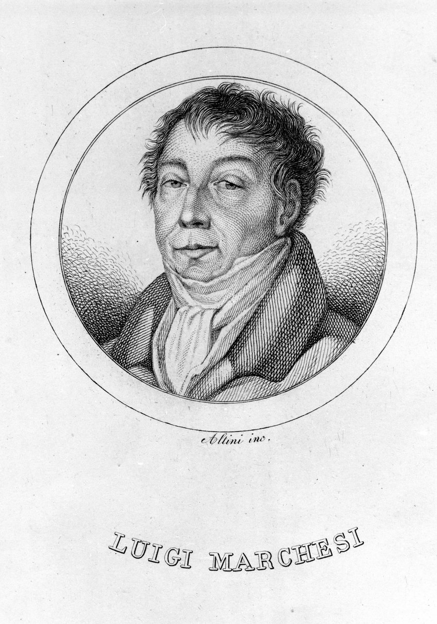 Az olasz kasztrált Luigi Marchesi (1754-1829), más néven Marchesini portréja. századi metszet. alkotó: Unknown artist