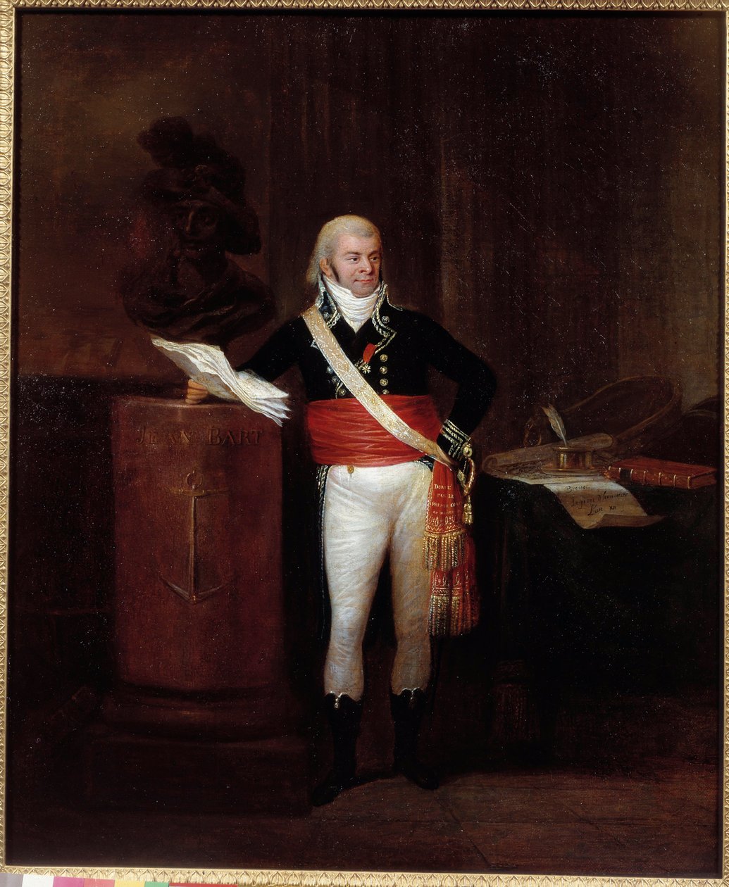 Emmery polgár, Dunkerque polgármesterének, Bonaparte Napóleon által kitüntetett portréja Jean Bart Anonymous festményének mellszobrát támasztja alá. 18. század. Párizs, a Becsületrend Múzeuma alkotó: Unknown artist