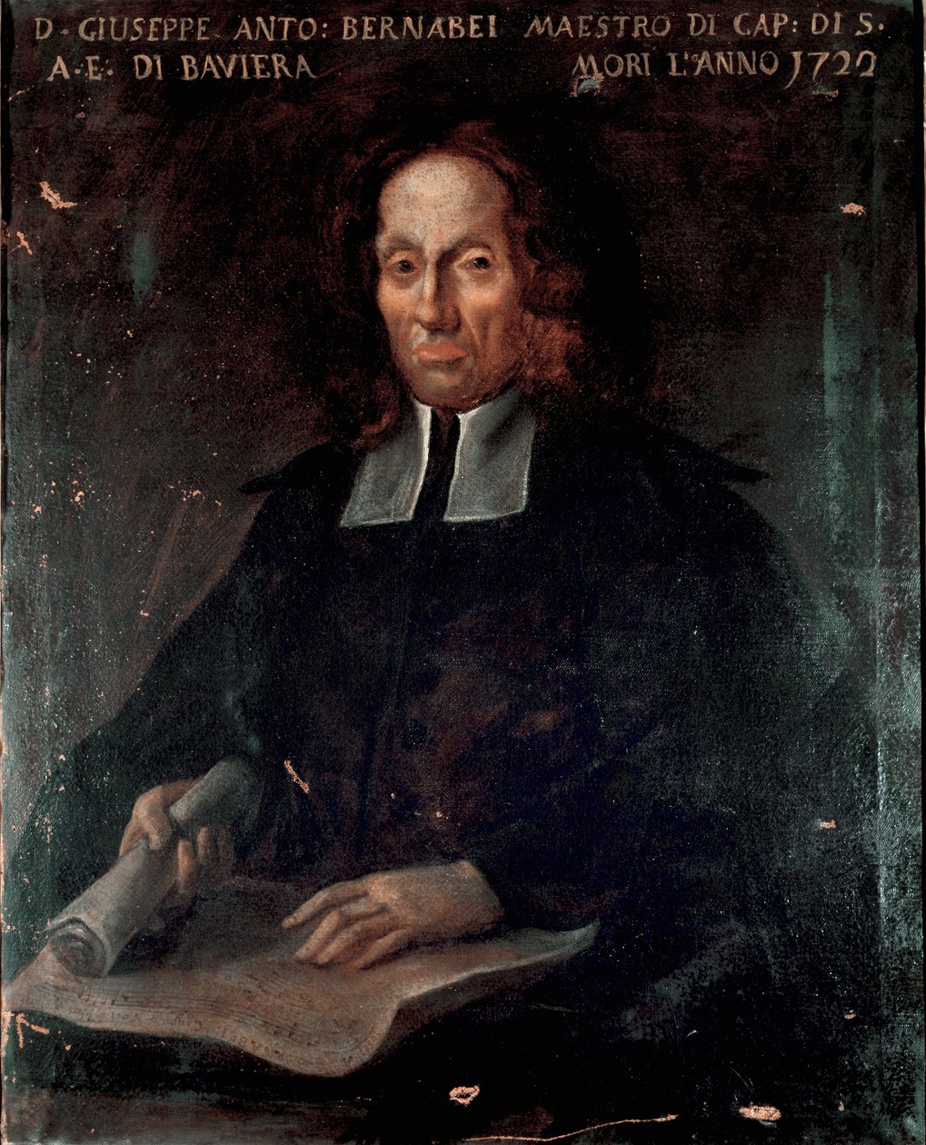 Giuseppe Antonio Bernabei (1649-1732) zeneszerző portréja Névtelen festmény. 18. századi Bologna, Polgári Zenei Bibliográfiai Múzeum - Giuseppe Antonio Bernabei (1649-1732) zeneszerző portréja. Névtelen festmény 18. század. Polgári Múzeum Bib alkotó: Unknown artist