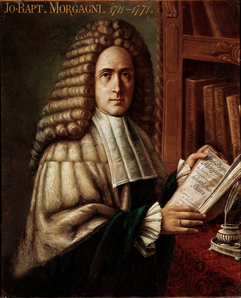Az orvos és anatómus (Giovanni Battista) portréja (Giovan Battista) Giambattista Morgagni (1683-1771) (Keresztelő János) A patológiai anatómia megalapítója A 18. századi névtelen festmény Padova, Egyetem, Olaszország alkotó: Unknown artist