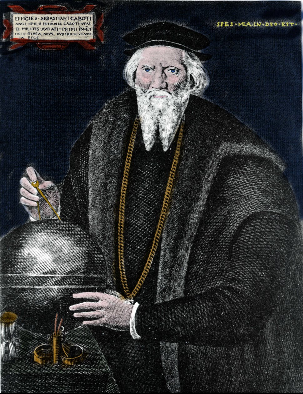 Sebastiano Caboto (Sebastien Cabot) (1476-1557) navigátor portréja, aki apjával felfedezte Labradort és Új-Fundlandot. Metszés. alkotó: Unknown artist