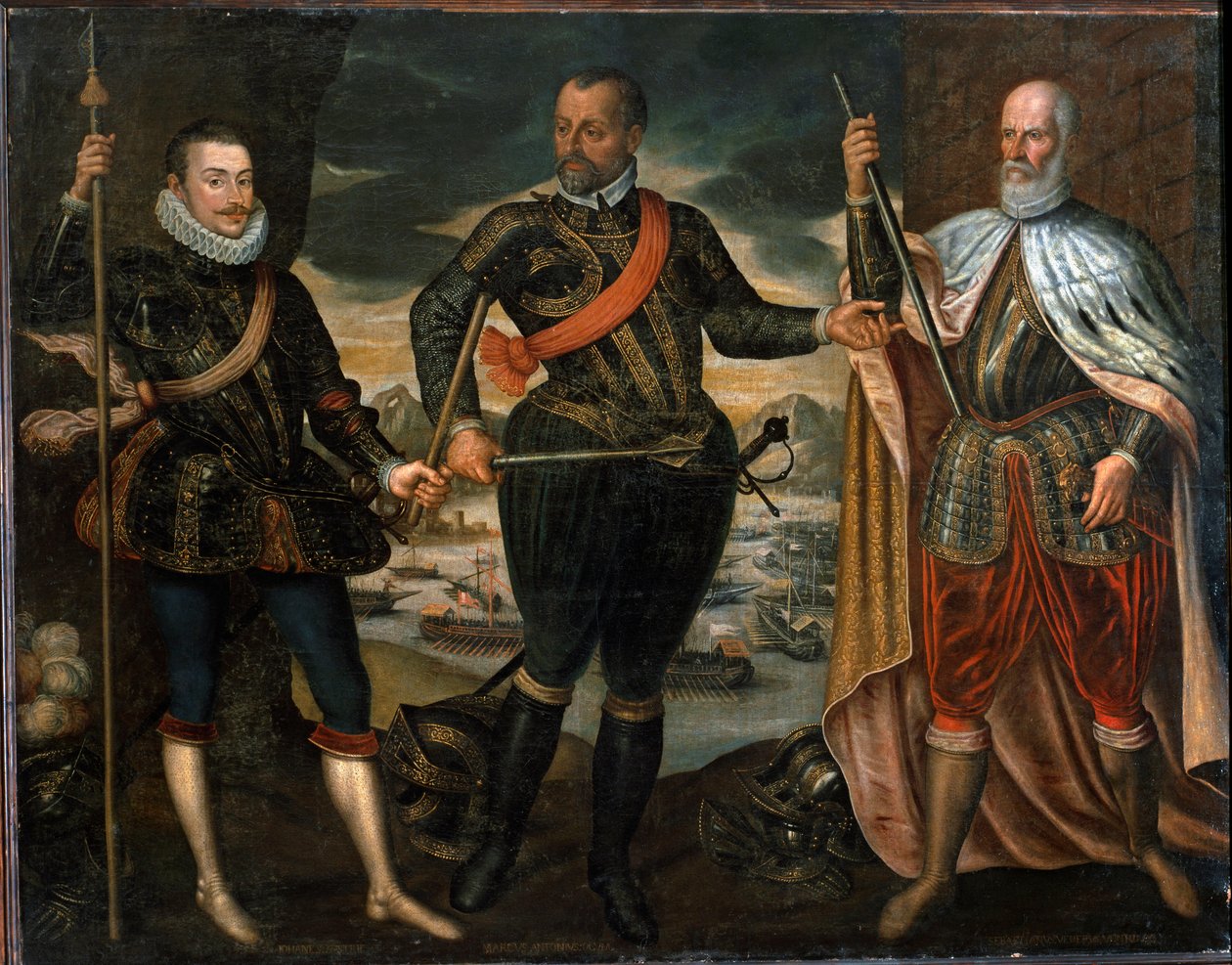 Marcantonio Colonna, János osztrák herceg és Sebastiano Venier dózse portréi. A lepantói csata győztesei, 1571 körül (festmény) alkotó: Unknown artist