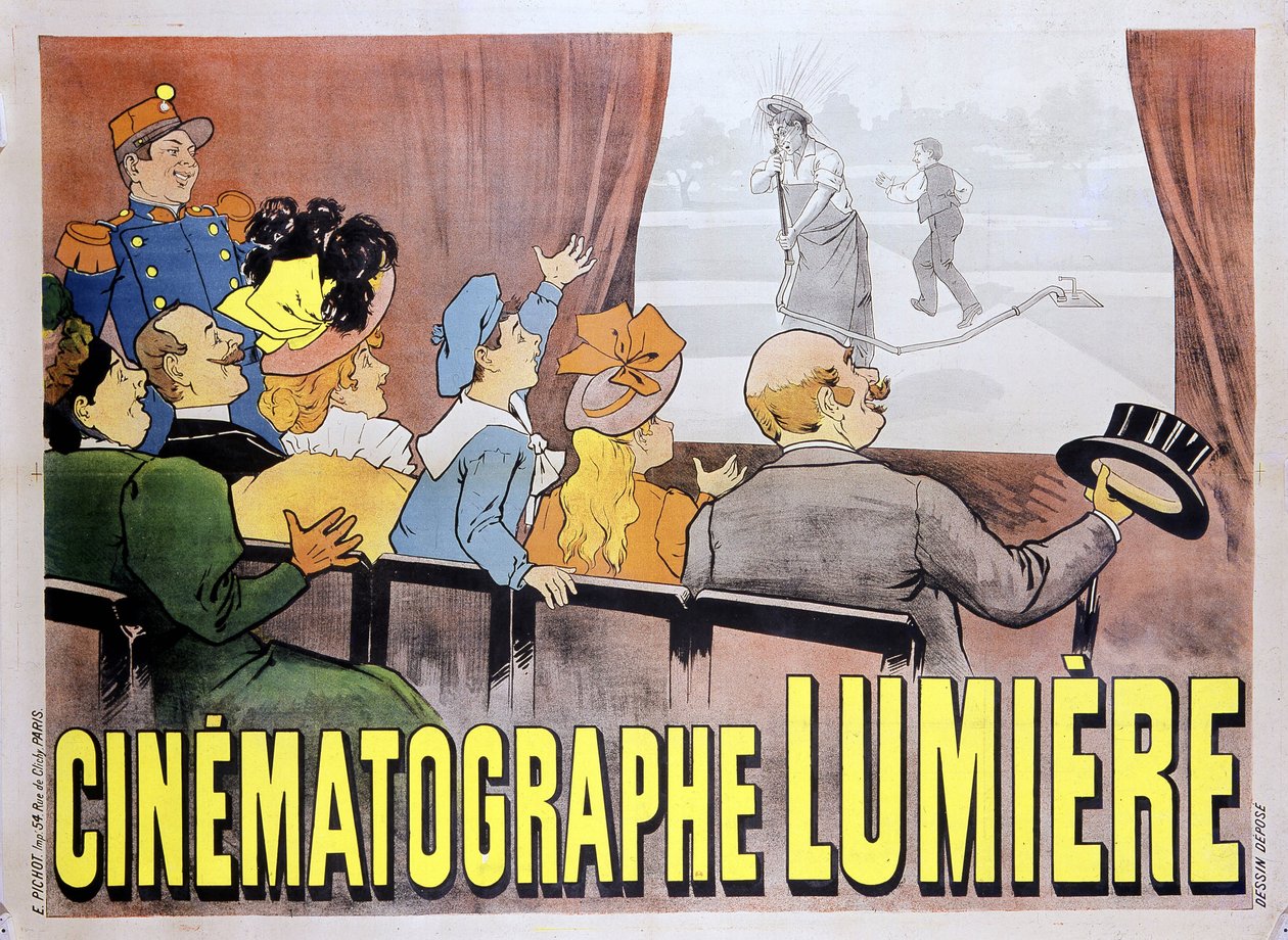 Plakát a fivérek operatőrének Fény a „The öntözött öntöző” című filmhez, 19. század vége alkotó: Unknown artist