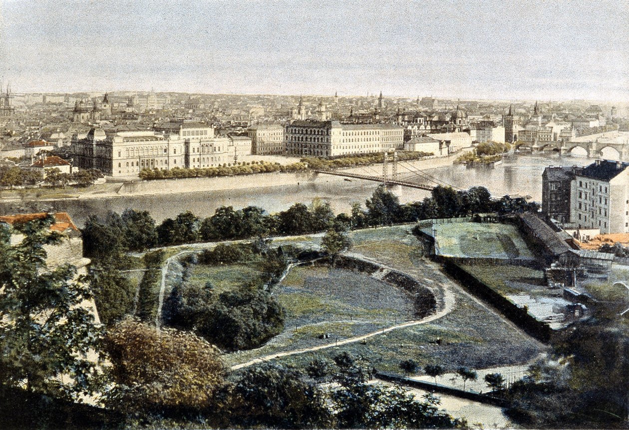 Prága, általános nézet, 19. század vége alkotó: Unknown artist