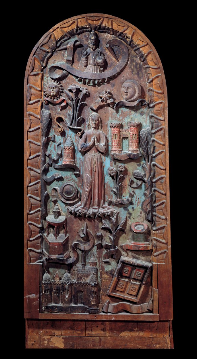 A Szűz dicsérete Faragott fatábla. 16. századi Chartres, Musee des Beaux Arts alkotó: Unknown artist