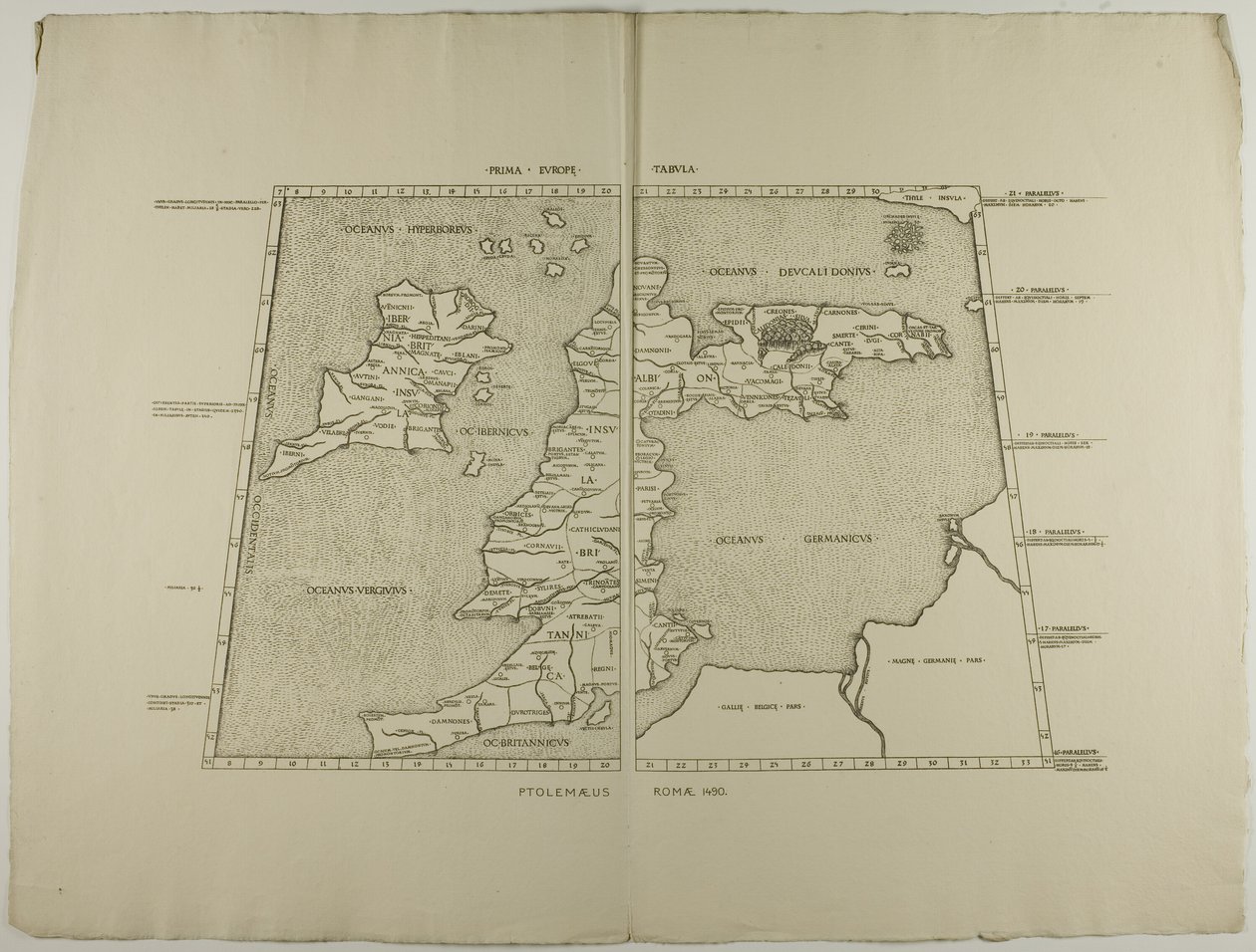 Prima Europe Tabula: Ptolemaeus Romae 1490 alkotó: Unknown artist