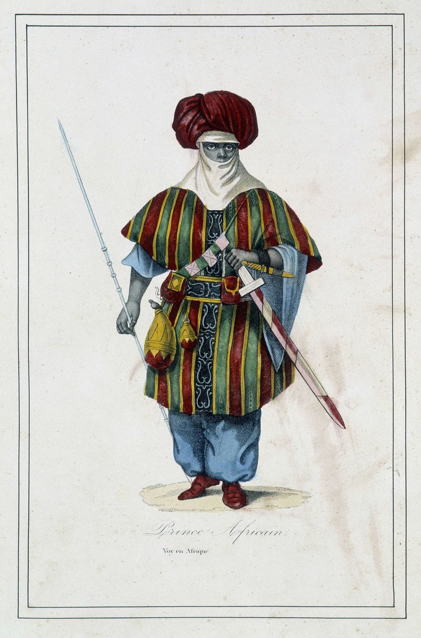Afrikai herceg – Paul Jonhanneaud atya „A föld különböző népei” című művében, Librairie des Bons livres alkotó: Unknown artist