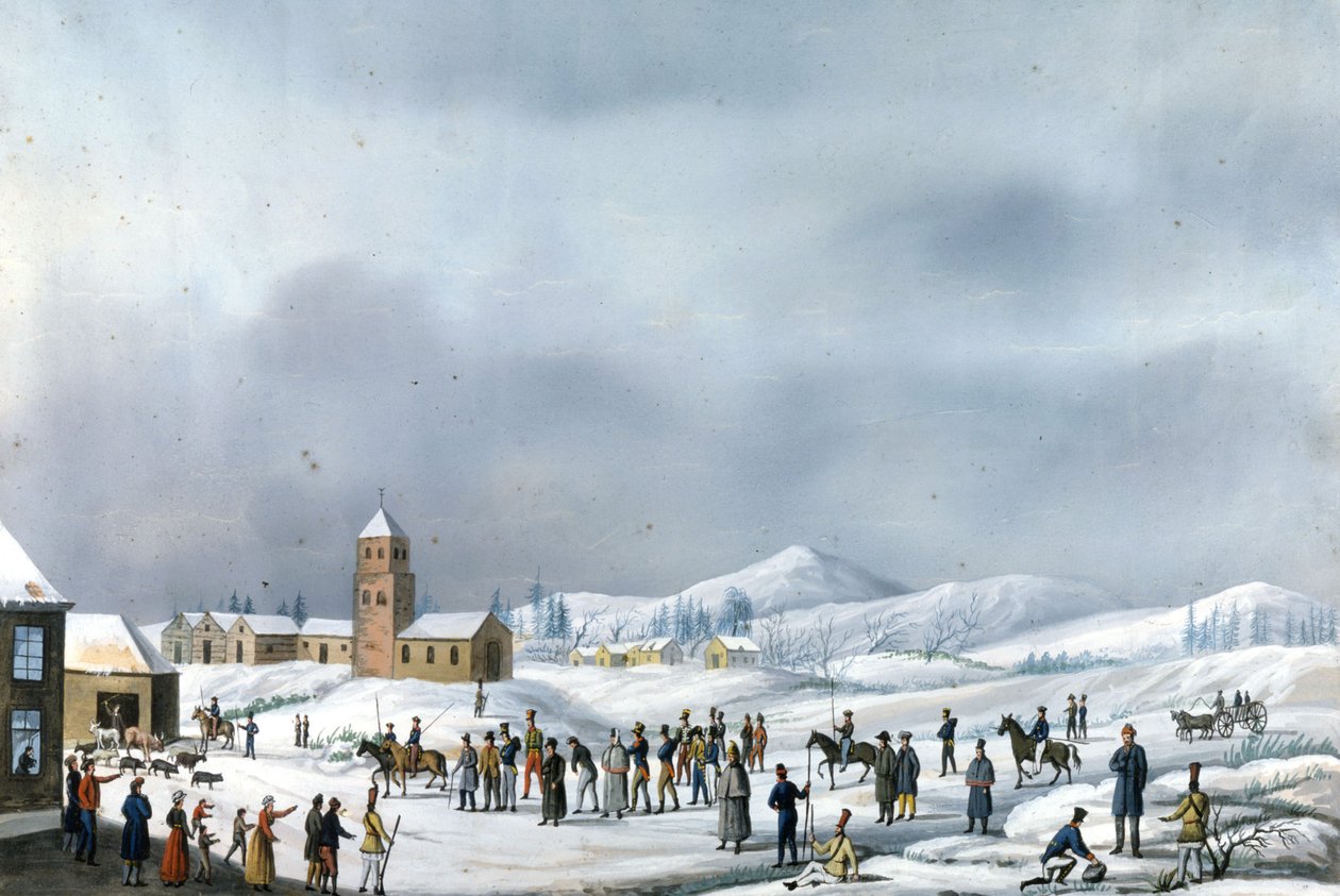 Az orosz hadjárat foglyait Nervából Novgorodba szállítják, 1814. március Róma, Museo napoleonico alkotó: Unknown artist