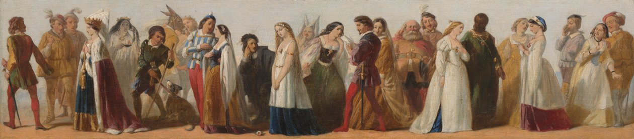 Shakespeare színműveinek szereplőinek körmenete alkotó: Unknown artist