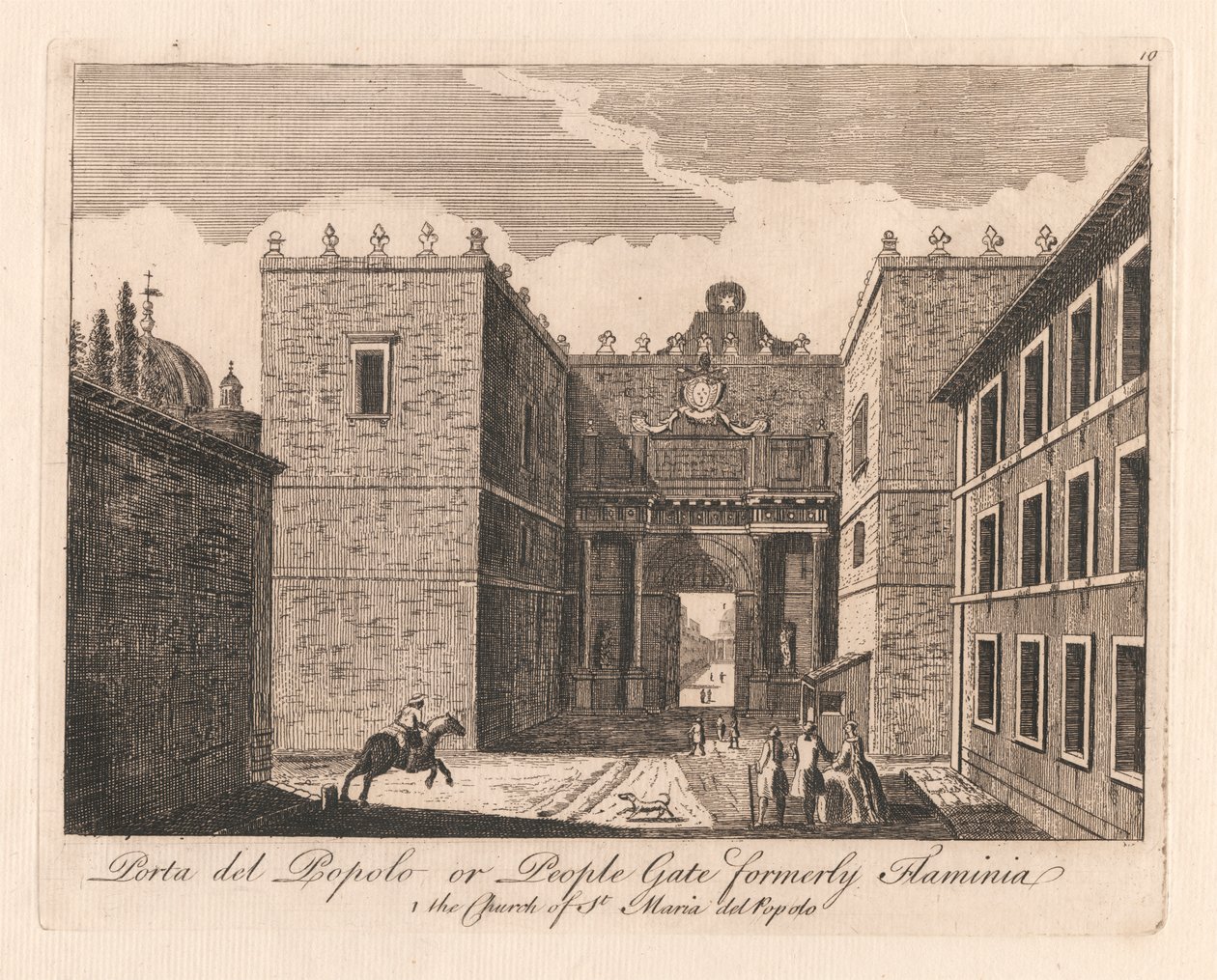 Prota del Popolo vagy Népkapu, korábban Flaminia: 1. a Szent Mária del Popolo-templom alkotó: Unknown artist