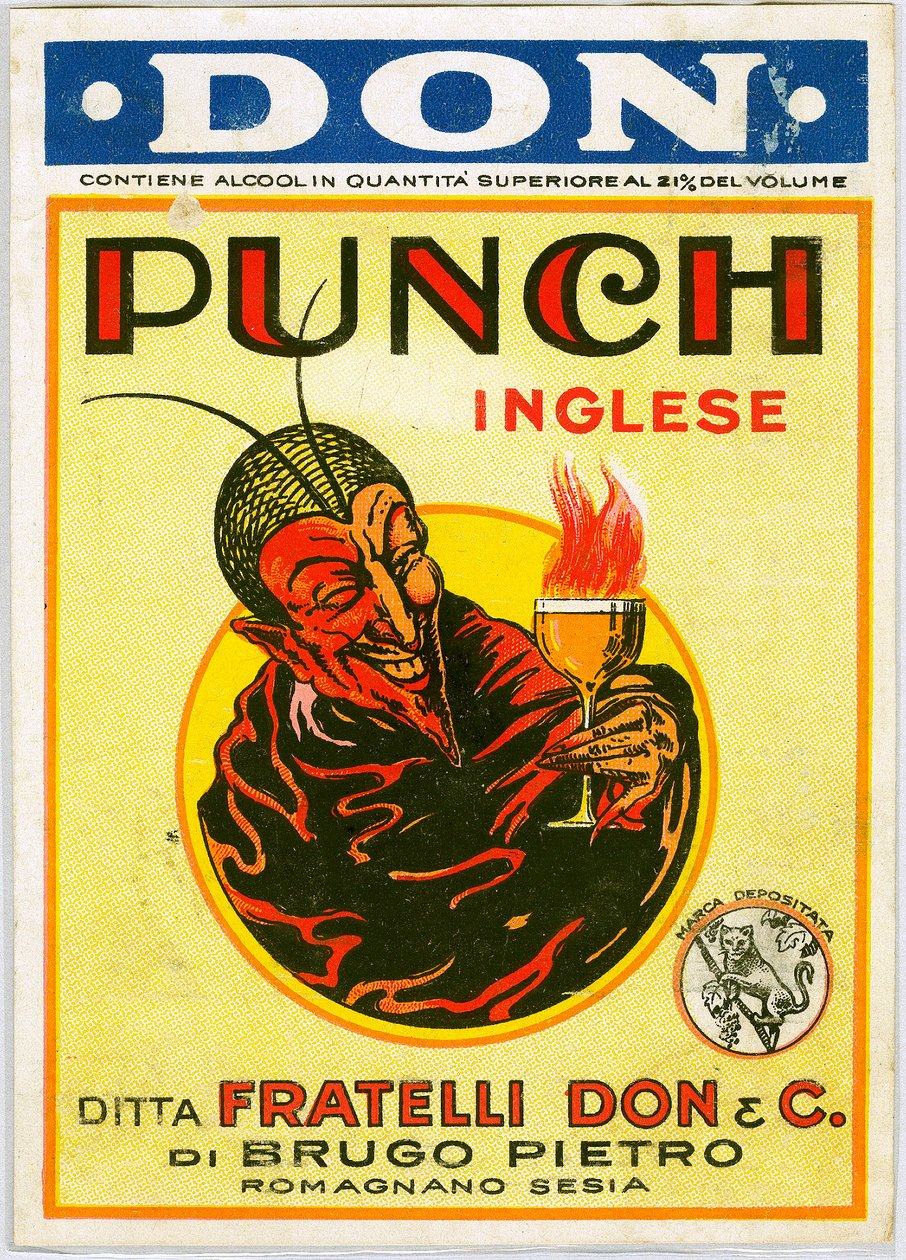 Punch angol alkoholreklám egy ördöggel (kromolitográfia) alkotó: Unknown artist