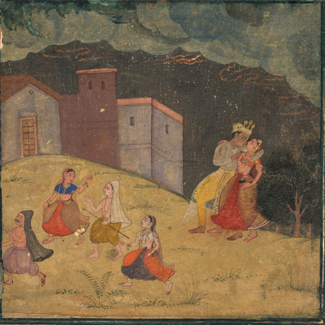 Radha és Krishna viharba került alkotó: Unknown artist