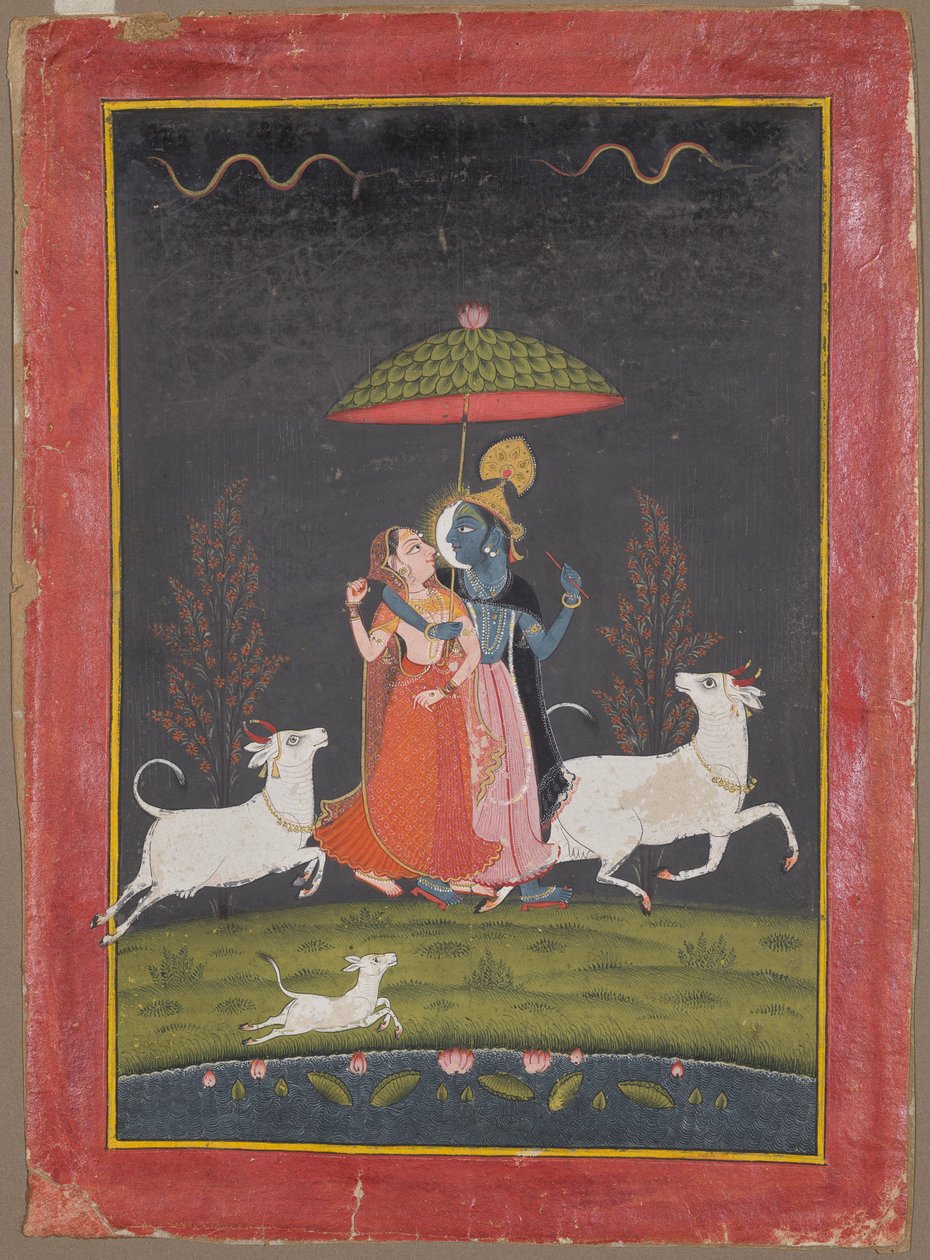 Rádhá és Krsna az esőben alkotó: Unknown artist
