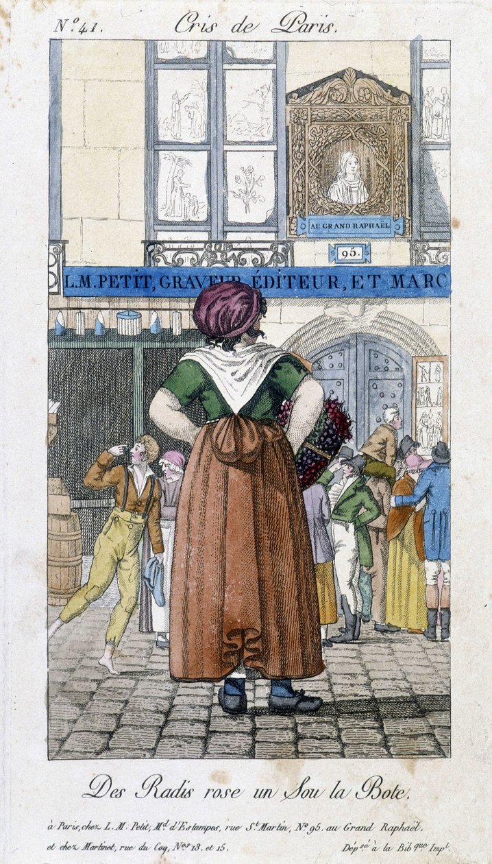 Retekkereskedő Párizs utcáin – a „” Cris de Paris”-ban”, deb. 19. század alkotó: Unknown artist
