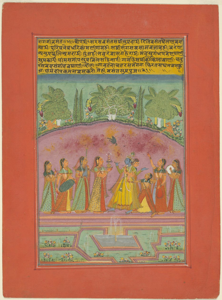 Ragini Vasanta, oldal egy Jaipur Ragamala készletből alkotó: Unknown artist