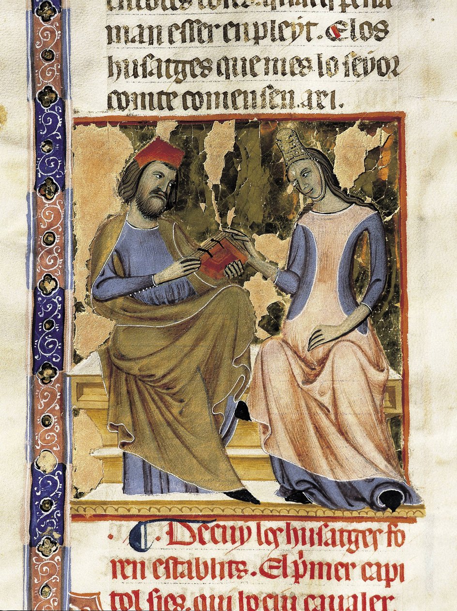 I. Berenger Raimond (1023-1076) és felesége, a márki Almodis (Adalmode) (miniatúra) alkotó: Unknown artist