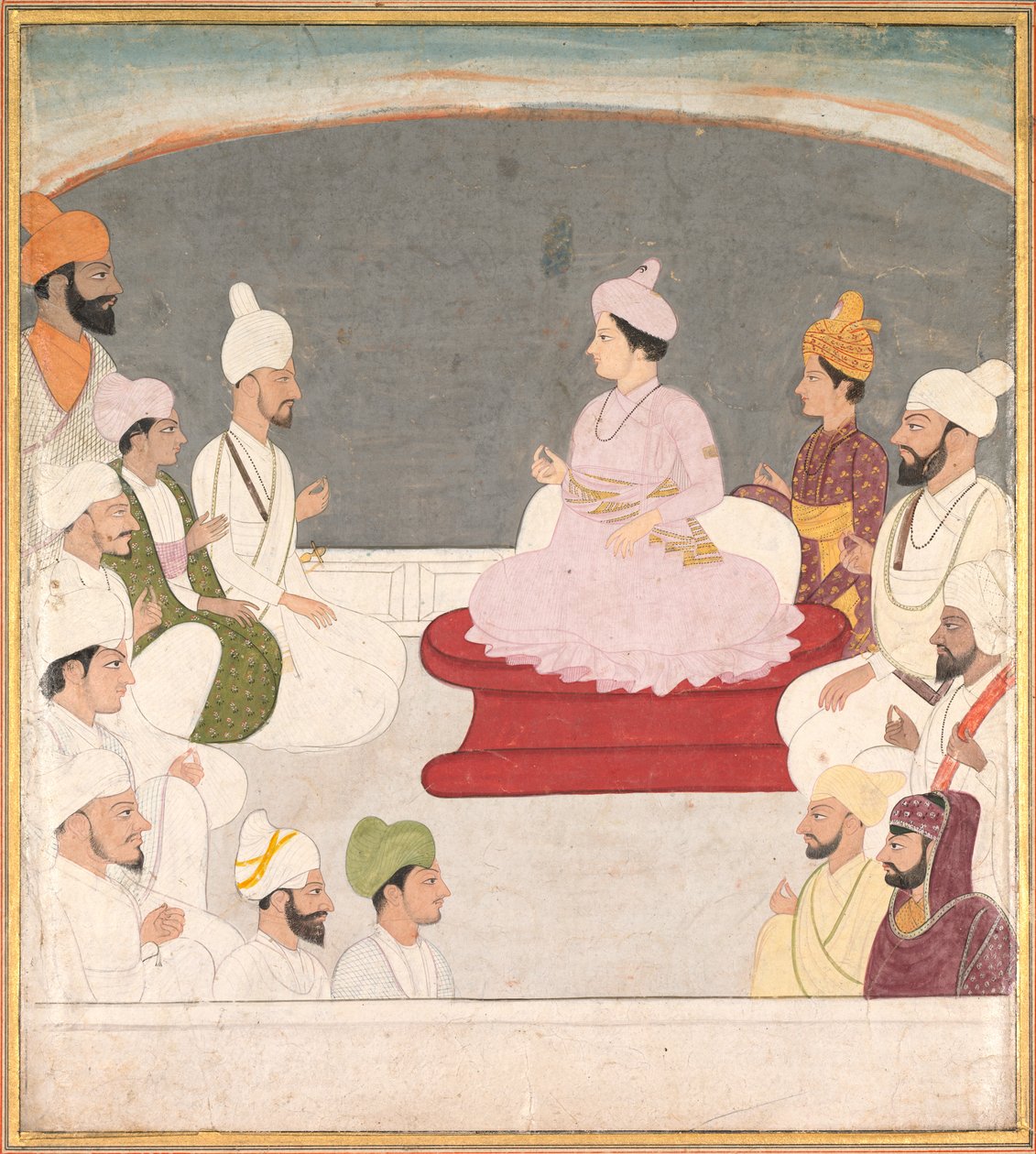 Raja Sansar Chand a Kangra és az udvaroncok alkotó: Unknown artist
