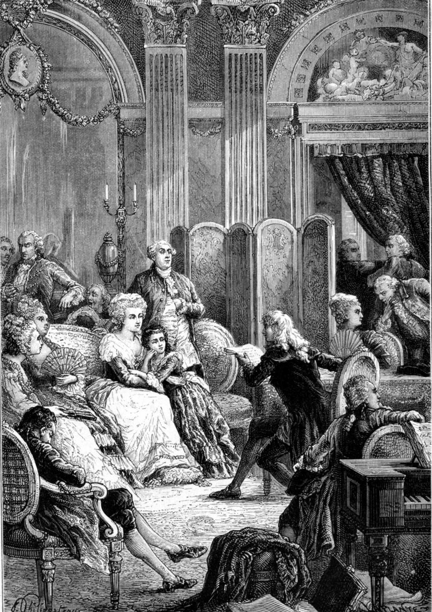 „Paul és Virginie” felolvasása Madame Necker szalonjaiban – Guizot „” Histoire de France” című könyvében alkotó: Unknown artist