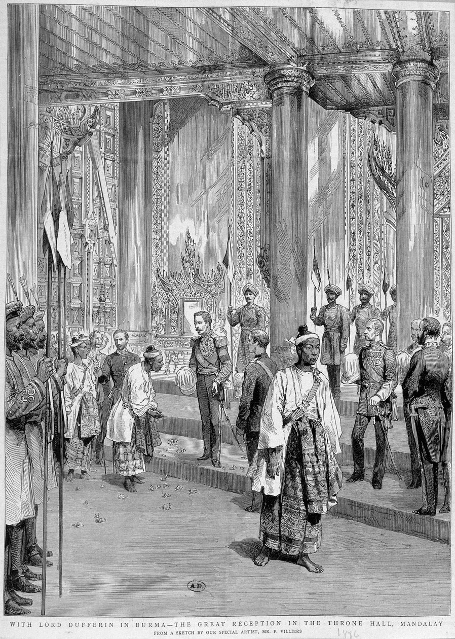 Lord Dufferin fogadása Burma királya által alkotó: Unknown artist