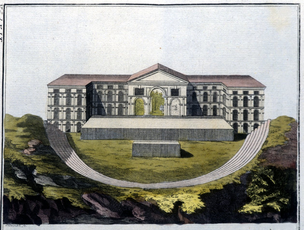 Az athéni Bachus görög színház rekonstrukciója. - a „” Le costume ancien et moderne””-ben, Ferrario, szerk. Milánó alkotó: Unknown artist