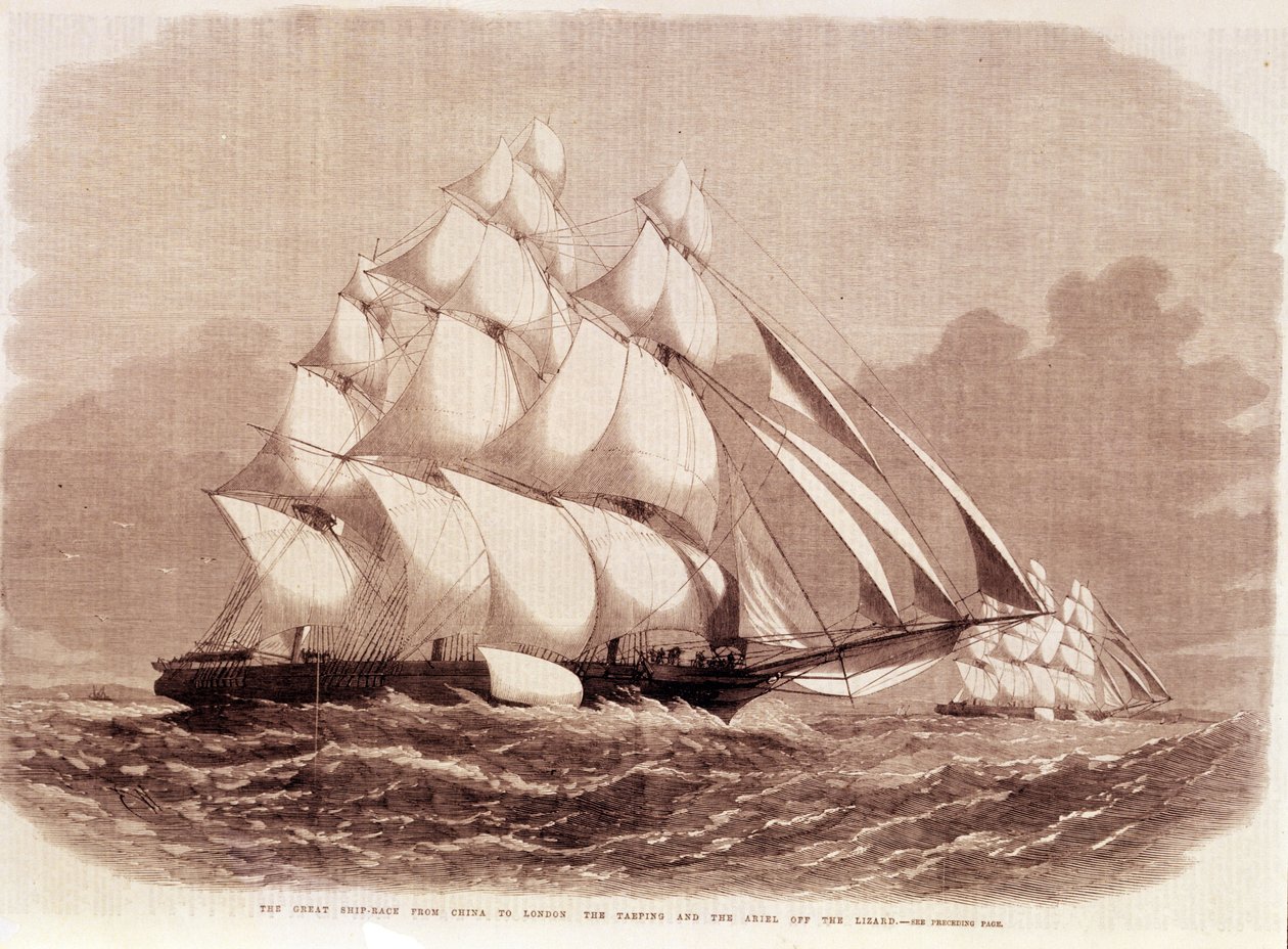 Regate az Ariel és a Taeping vágógépek között 1866-ban. alkotó: Unknown artist