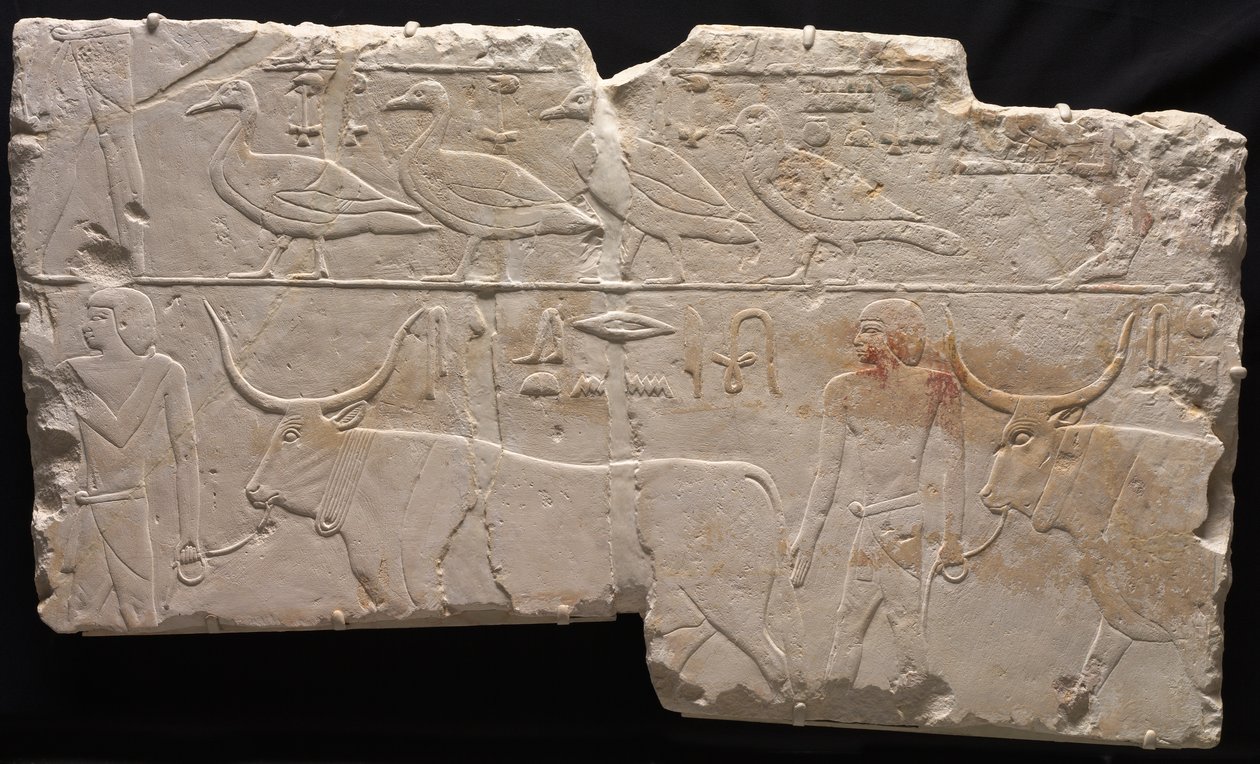 Madarakat és szarvasmarhát hozó férfiak megkönnyebbülése alkotó: Unknown artist