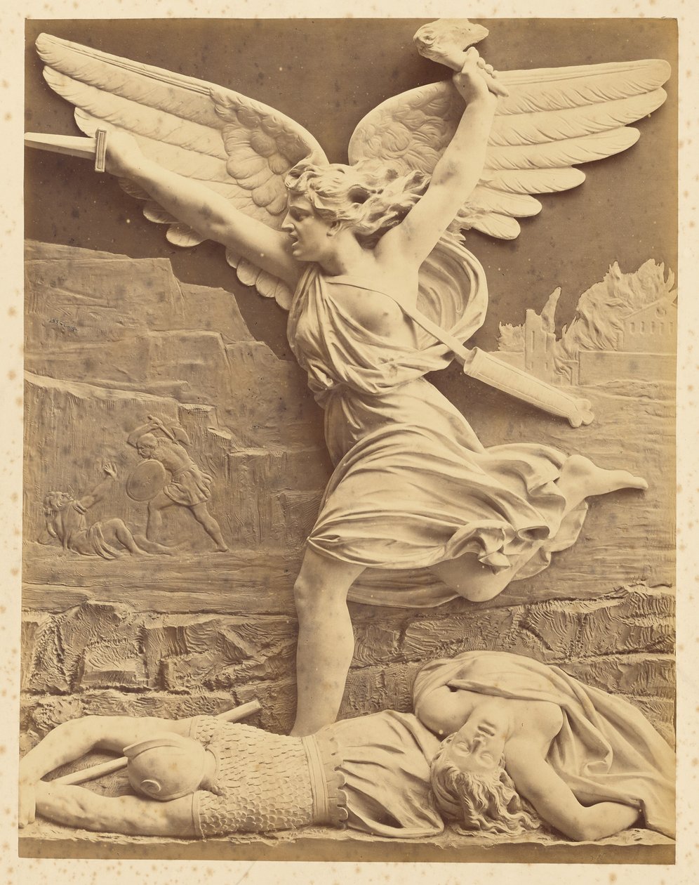[Szárnyas figura domborműve tőrrel] alkotó: Unknown artist