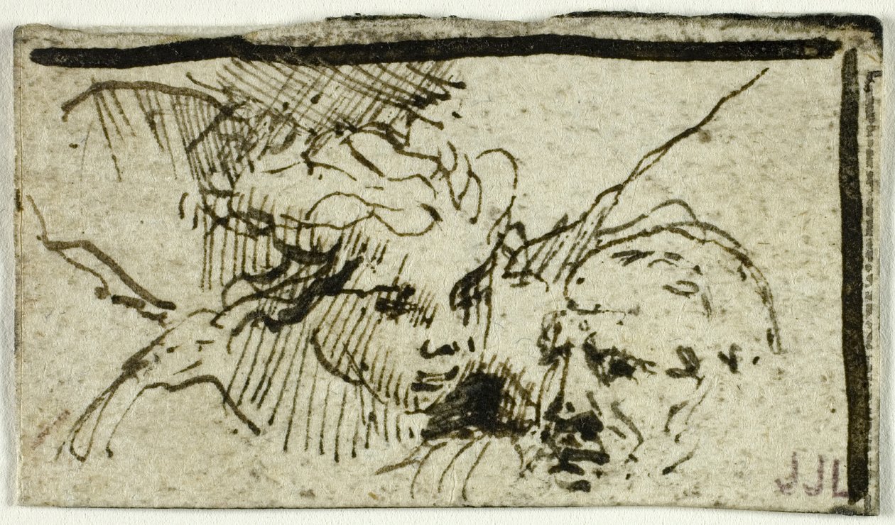 Rembrandt: Izsák feláldozása - Ábrahám és az angyal feje alkotó: Unknown artist