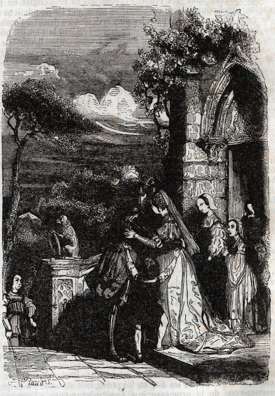 Renaud visszatér a családjához – 1851-es metszet „" Furious Roland"-tól alkotó: Unknown artist