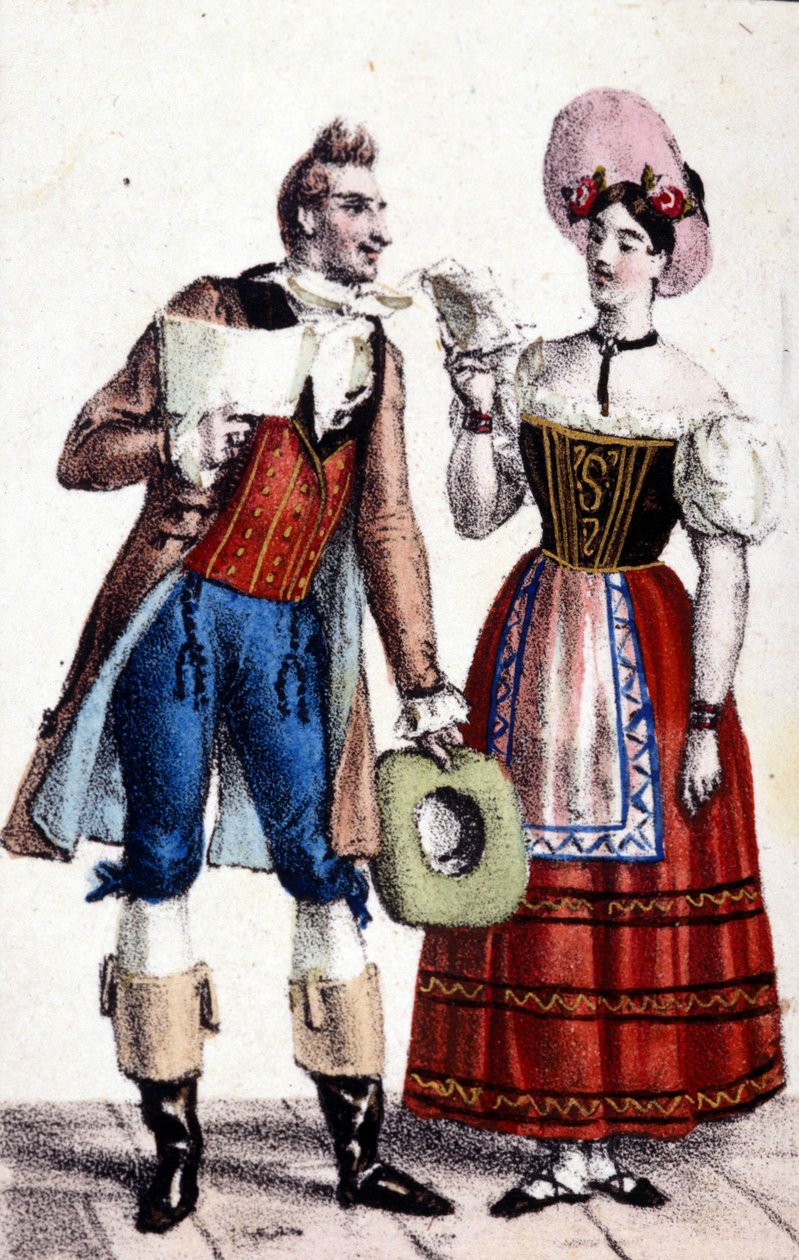 Dulcamare és Alina ábrázolása (Frezzolini, illetve Heinefetter előadásában) Gaetano Donizetti „Elixir d