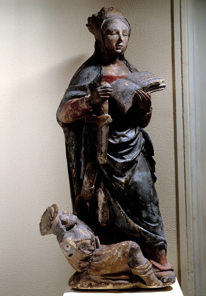 Sienai Szent Katalin ábrázolása. Polikróm mészkő szobor. 15. század. Compiegne, Vivenel Múzeum alkotó: Unknown artist