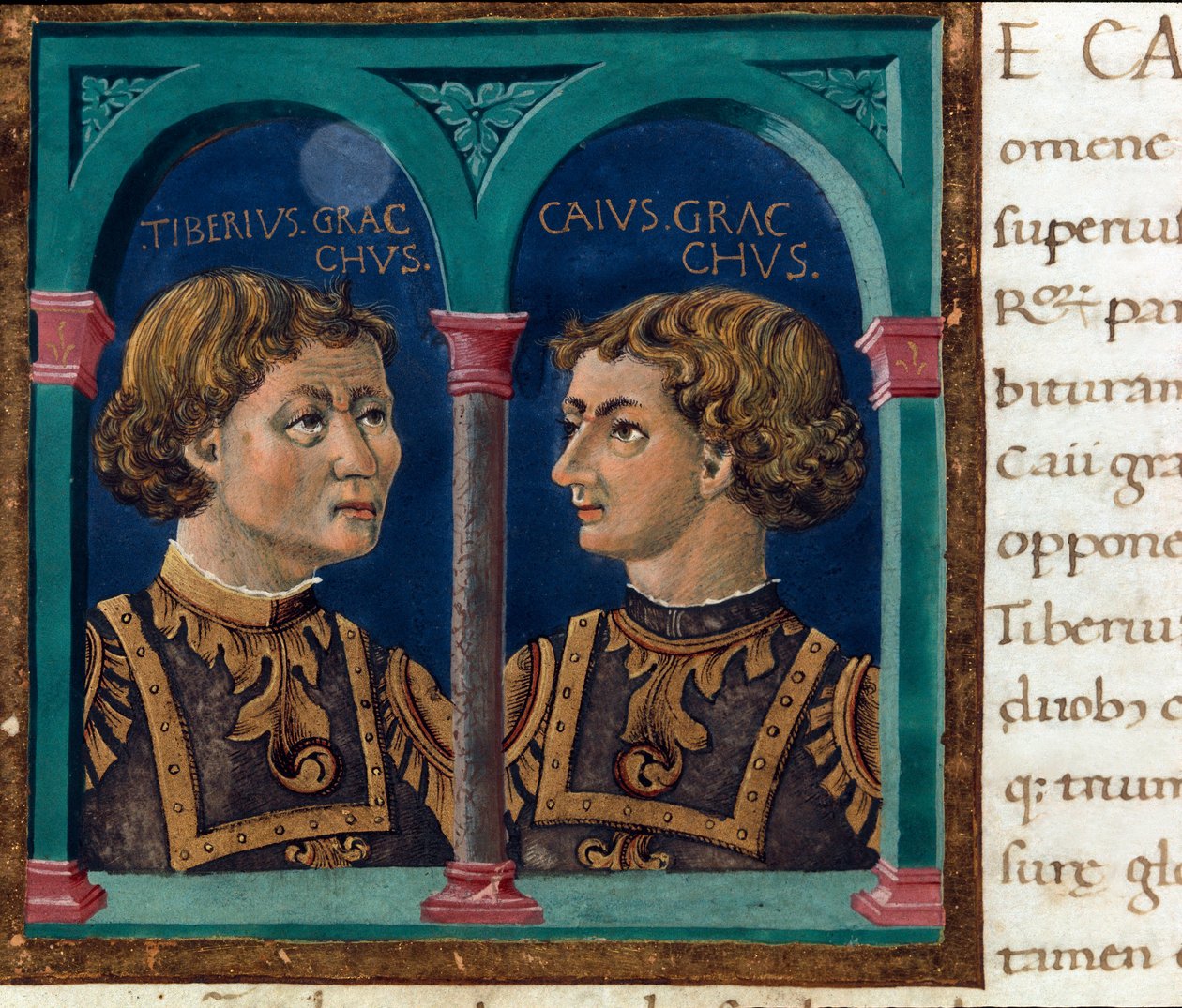 Tiberius Sempronius Gracchus (Kr. e. 162-133) és testvére, Caius Sempronius Gracchus (Kr. e. 154-122) ábrázolása a Gracchinak, a római államférfiaknak (Tiberius Sempronius Gracco (Kr. e. 162-133) és Sempronius Gracchusnak (Kr. e. 162-133)) és Sempronius Gr alkotó: Unknown artist