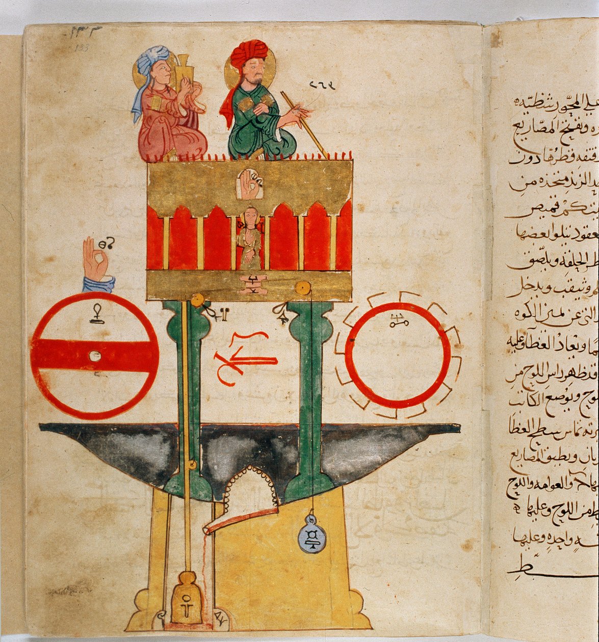 Ibn al-Rajjaj al-Jazari (Al Rajjaj Al Jazari) (1136-1206) török mérnök által vérmennyiség mérésére tervezett műszer ábrázolása Ibn al-Rajjaj al-Jazari (Al Rajjaj Al Jazari) török mérnök által tervezett találmány (1136) -1206) 1203 körül. M alkotó: Unknown artist