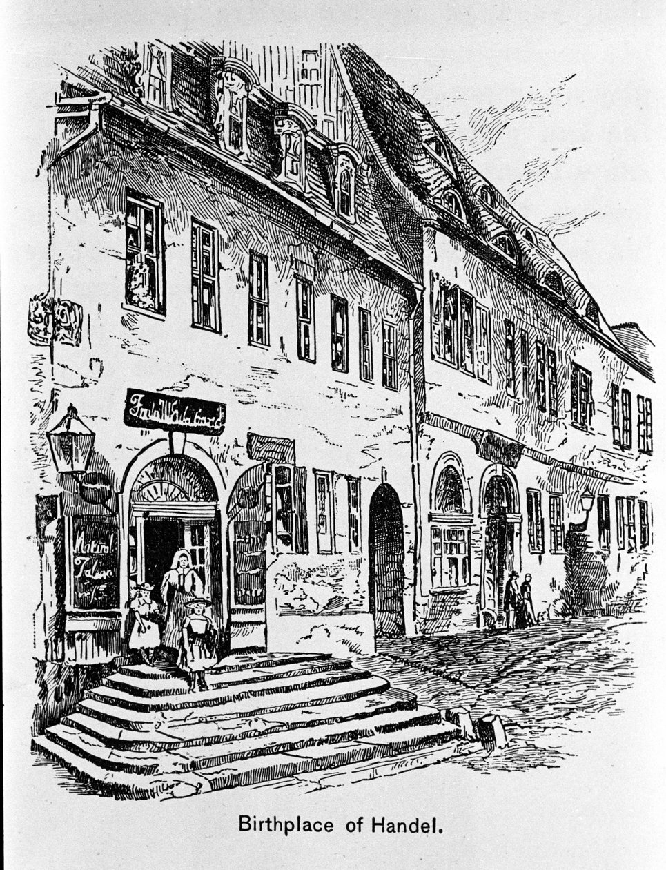 A ház ábrázolása, ahol George Frideric Handel született (George Frideric Handel alkotó: Unknown artist