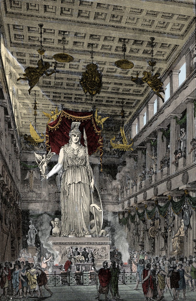 A Parthenon belsejének ábrázolása alkotó: Unknown artist