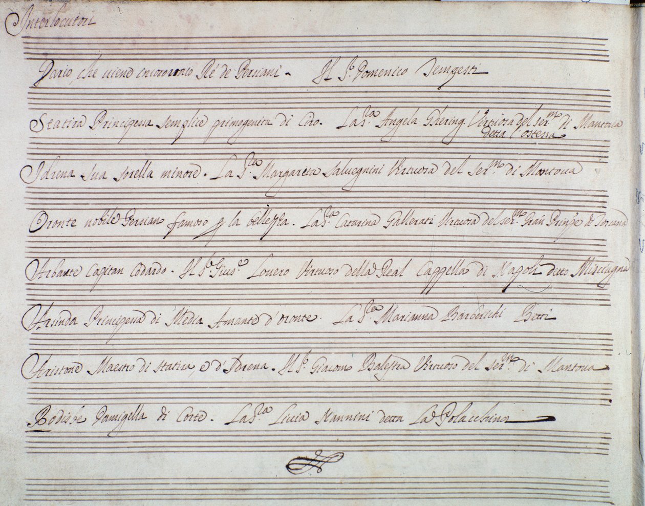 Giuseppe Aldrovandini Darius koronázása című operájának önéletrajza (1703) alkotó: Unknown artist