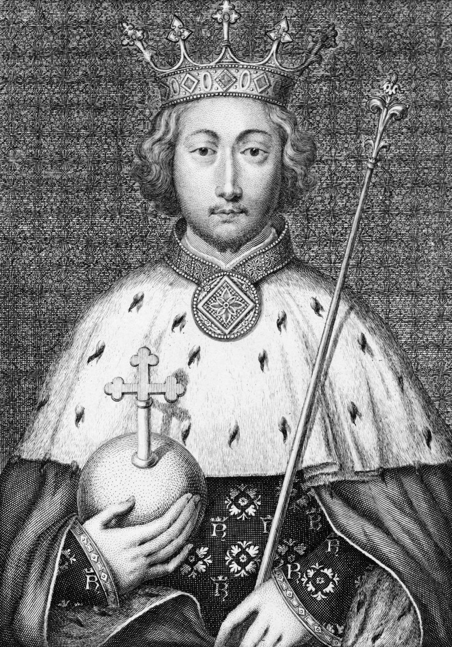 Richard II. (1367-1400) Anglia királya. 18. századi metszet alkotó: Unknown artist