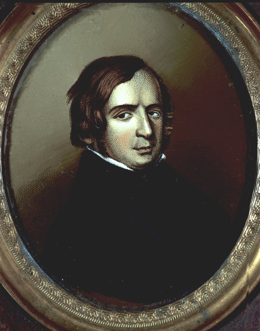 Risorgimento: "" Vincenzo Gioberti (1801-1852) politikus, olasz filozófus portréja. Miniatűr névtelen elefántcsonton. A Risorgimento Milánói Múzeum alkotó: Unknown artist