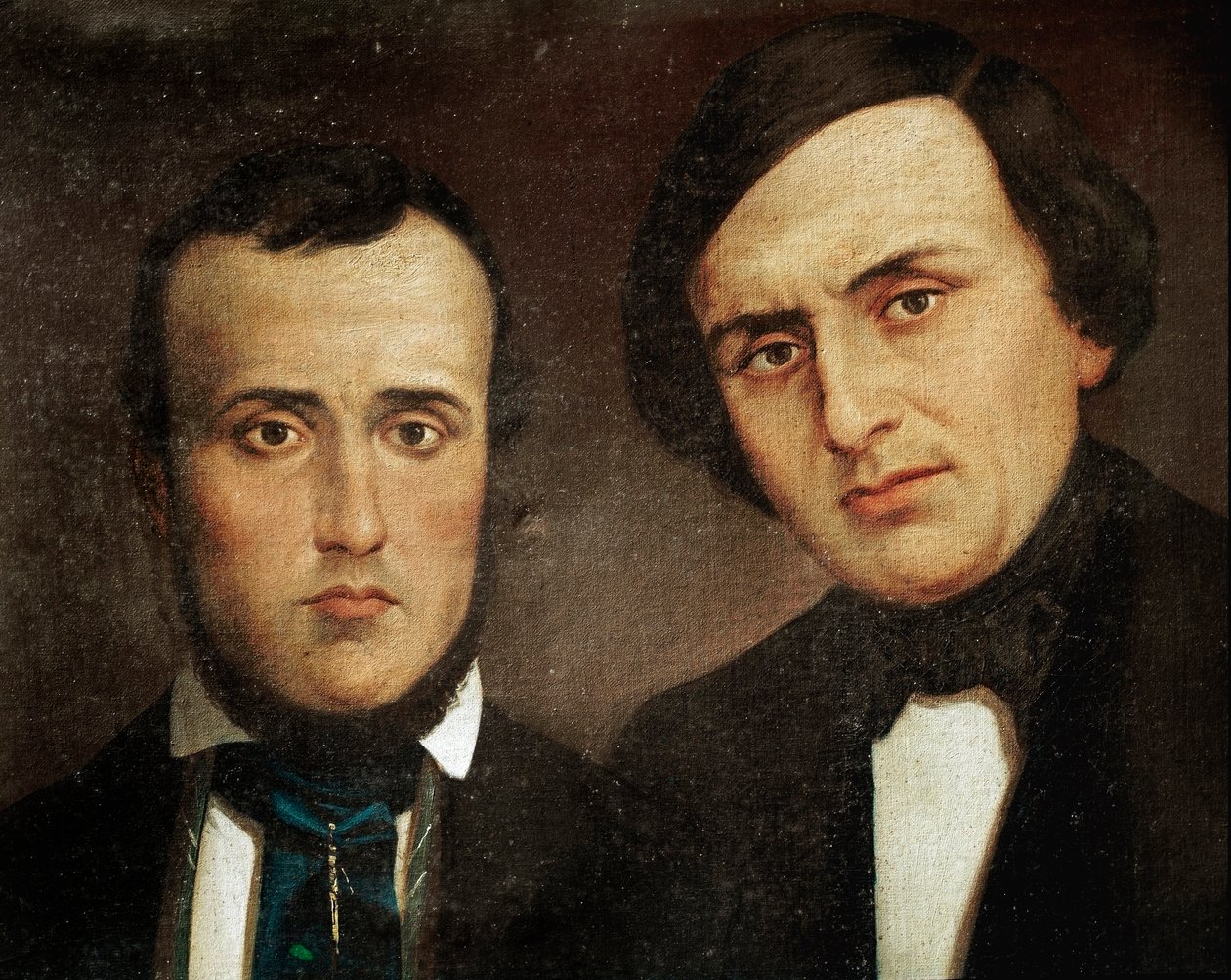 Risorgimento: Attilio Bandiera (1810-1844) és Emilio Bandiera (1819-1844) testvérek portréja. Névtelen festmény. 19. századi Róma, Risorgimento Történeti Intézet alkotó: Unknown artist