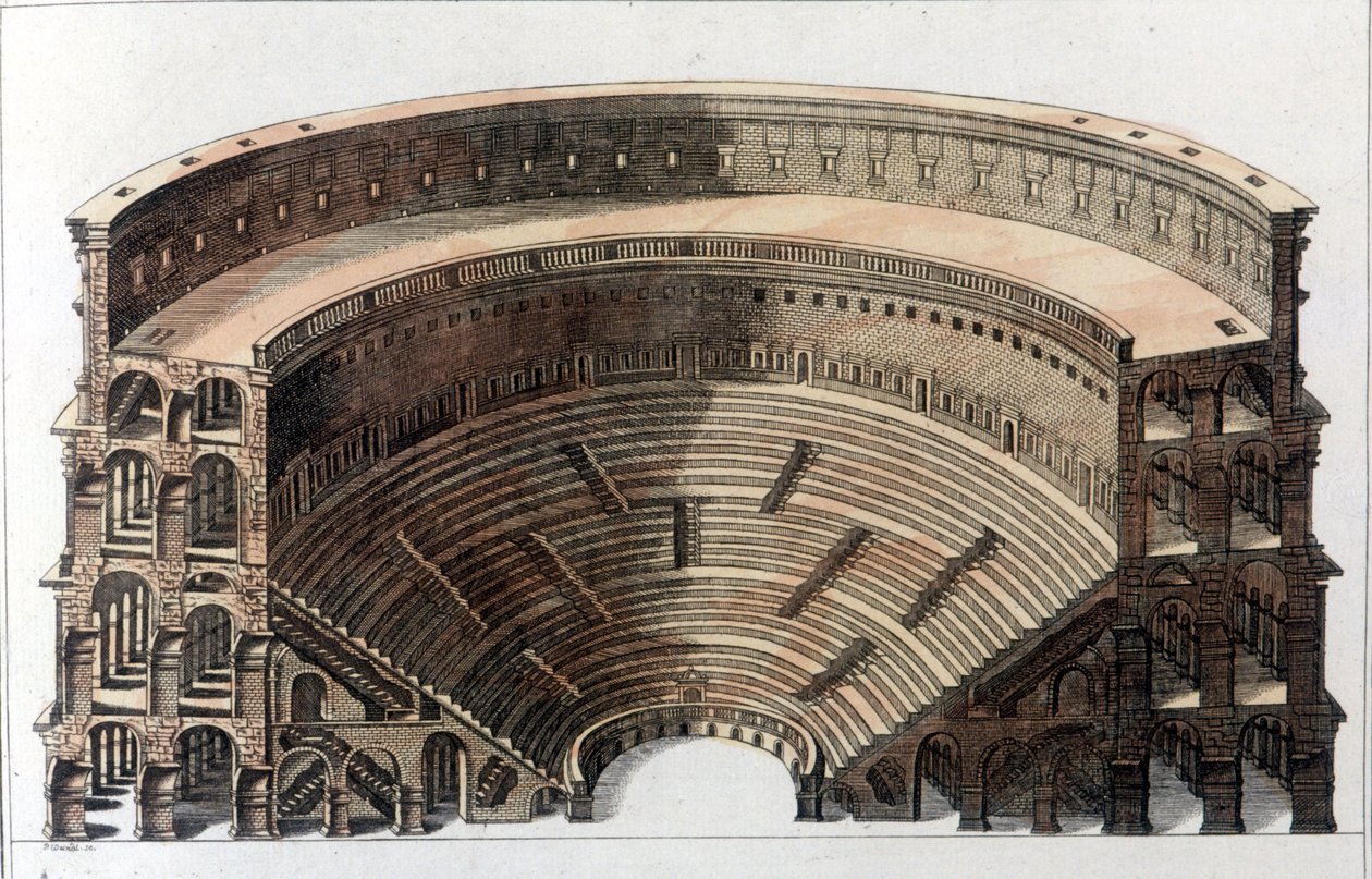 római színház. század elejéről származó metszet. alkotó: Unknown artist
